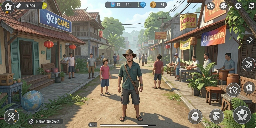 Tampilan menarik dari gameplay 9ZKGAMES yang menunjukkan interaksi karakter.