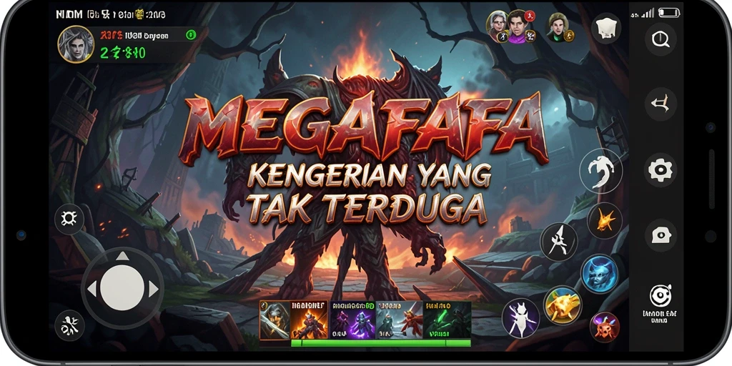 Tampilan gameplay menyeramkan MEGAFAFA dengan suasana mencekam.