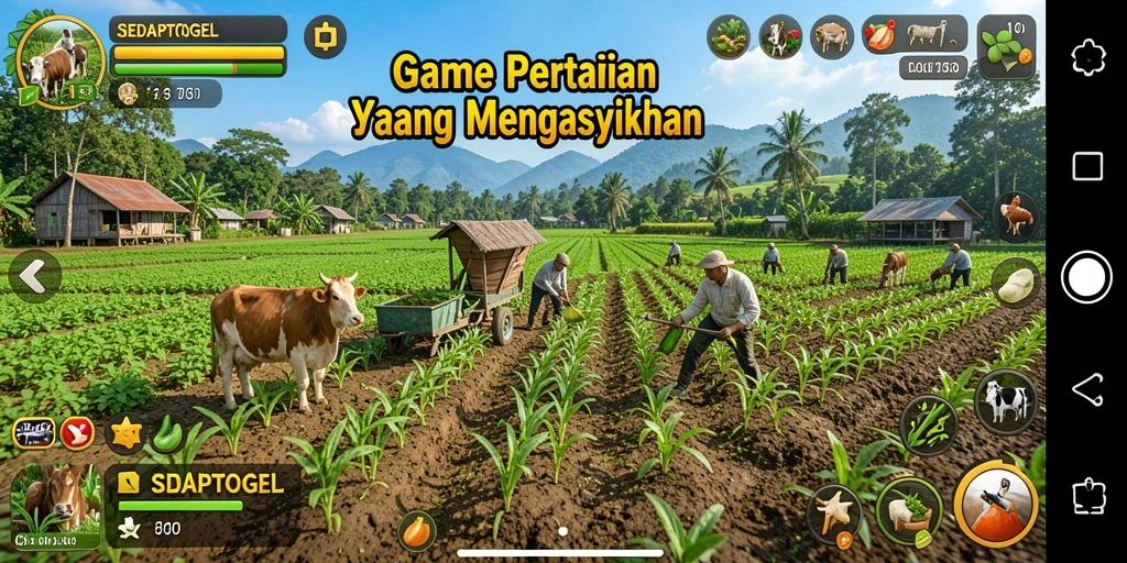Gameplay SEDAPTOGEL yang seru dalam bertani dan mengelola lahan.